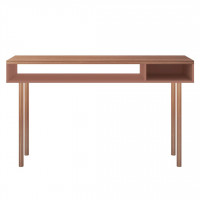 Manhattan Comfort 4LC2 Windsor 47.24 Modern Console Accent Table Entryway with 2 Shelves in Ceramic Pink and Nature